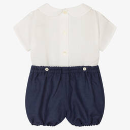 ارتيزانيا  غرانلي-بِدلة رسمية أطفال ولادي قطن وكتان لون عاجي وكحلي | Childrensalon Outlet