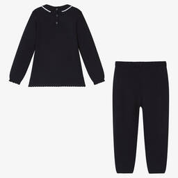 Artesanía Granlei-Boys Navy Blue Knitted Trouser Set | Childrensalon Outlet