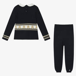 ارتيزانيا  غرانلي-طقم بنطلون أكريليك محبوك لون كحلي للأولاد | Childrensalon Outlet