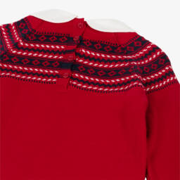 Artesanía Granlei-Boys Red Knit Trouser Ensemble | Childrensalon Outlet