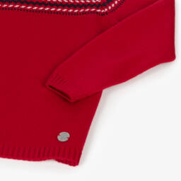 Artesanía Granlei-Boys Red Knit Trouser Ensemble | Childrensalon Outlet
