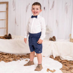Artesanía Granlei-Boys Velvet Navy Short Ensemble | Childrensalon Outlet