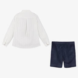 Artesanía Granlei-Boys Velvet Navy Short Ensemble | Childrensalon Outlet
