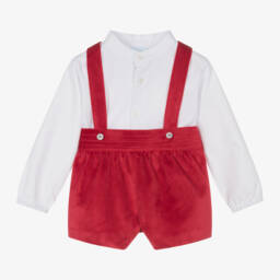 Artesanía Granlei-Boys Velvet Shorts and Shirt Set | Childrensalon Outlet