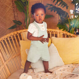 Artesanía Granlei-Льняные комбинезоны для мальчиков зелёного цвета | Childrensalon Outlet