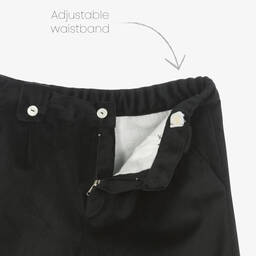 Artesanía Granlei-Boys White & Black Velvet Shorts Set | Childrensalon Outlet