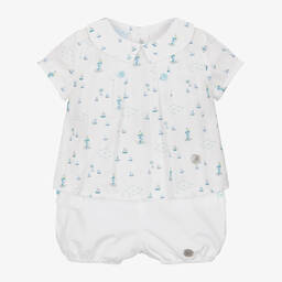 ارتيزانيا  غرانلي-طقم شورت أطفال ولادي قطن لون أبيض | Childrensalon Outlet