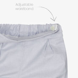 Artesanía Granlei-Boys White & Grey Organic Cotton Shorts Set | Childrensalon Outlet