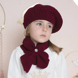 Artesanía Granlei-Burgundy Red Hat & Scarf Set | Childrensalon Outlet