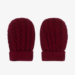 Artesanía Granlei-Burgundy Red Knitted Mittens | Childrensalon Outlet
