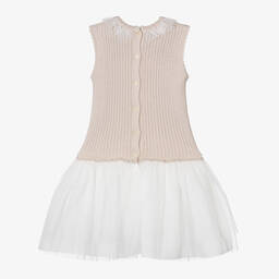 Artesanía Granlei-فستان توتو قطن وأكريليك محبوك لون بيج وعاجي | Childrensalon Outlet
