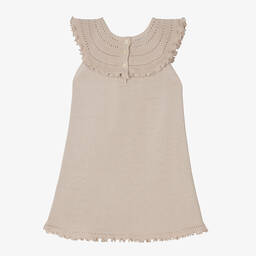 Artesanía Granlei-Girls Beige Knitted Dress | Childrensalon Outlet