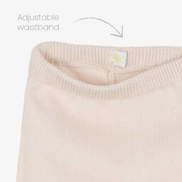 Artesanía Granlei-  Girls Beige Knitted Trousers Set | Childrensalon Outlet