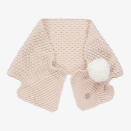 Artesanía Granlei-Girls Beige Lurex Beret & Scarf Set | Childrensalon Outlet