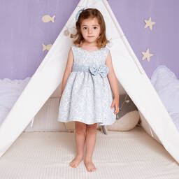 ارتيزانيا  غرانلي-فستان جاكارد مطرز بورود لون أزرق | Childrensalon Outlet