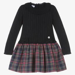Artesanía Granlei-Girls Blue Glitter Tartan Dress | Childrensalon Outlet