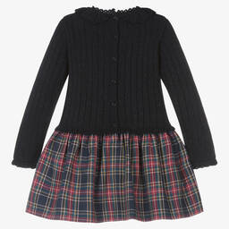 Artesanía Granlei-Girls Blue Glitter Tartan Dress | Childrensalon Outlet