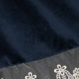 ارتيزانيا  غرانلي-فستان مخمل مزين بدانتيل لون كحلي | Childrensalon Outlet