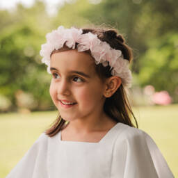 Artesanía Granlei-Ободок для волос из румяного шифона с цветком для девочек | Childrensalon Outlet