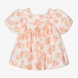 Artesanía Granlei-فستان كتان زهري للبنات | Childrensalon Outlet