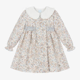 Artesanía Granlei-فستان بطبعة ورود قطن لون أزرق | Childrensalon Outlet