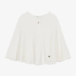 Artesanía Granlei-Кремовая вязаная накидка для девочек | Childrensalon Outlet