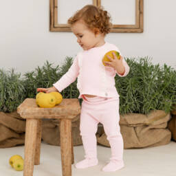 Artesanía Granlei-Girls Delicate Pink Knit Ensemble | Childrensalon Outlet