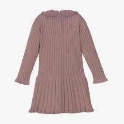 Artesanía Granlei-Girls Dusky Pink Knit Dress | Childrensalon Outlet