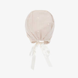 Artesanía Granlei-Girls Elegant Beige Lace Bonnet | Childrensalon Outlet