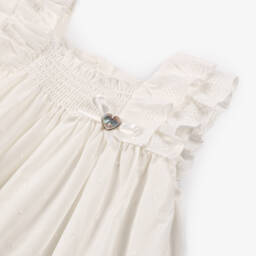 Artesanía Granlei-Girls Elegant Ivory Dress & Bonnet | Childrensalon Outlet