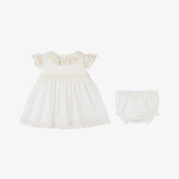 Artesanía Granlei-Girls Elegant Ivory Lace Frock | Childrensalon Outlet
