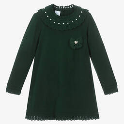 Artesanía Granlei-Girls Green Knitted Dress  | Childrensalon Outlet