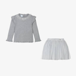 Artesanía Granlei-Girls Grey Sparkly Skirt Ensemble | Childrensalon Outlet