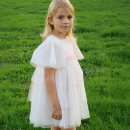 Artesanía Granlei-Girls Ivory & Blush Tulle Delight | Childrensalon Outlet
