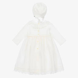 ارتيزانيا  غرانلي-طقم فستان مراسم مزيج قطن وأكريليك لون عاجي للمولودات | Childrensalon Outlet