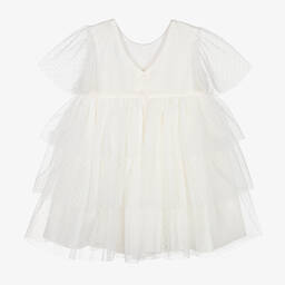 Artesanía Granlei-Girls Ivory Embroidered Tulle Dress | Childrensalon Outlet