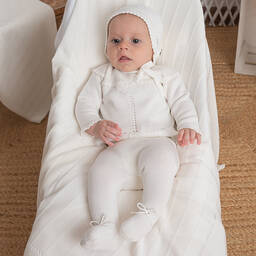 ارتيزانيا  غرانلي-طقم أفرول مزيج قطن محبوك لون عاجي | Childrensalon Outlet