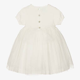 ارتيزانيا  غرانلي-فستان قطن محبوك وتول لون عاجي | Childrensalon Outlet