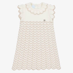Artesanía Granlei-فستان محبوك عاجي بنمط متعرج للبنات | Childrensalon Outlet