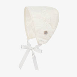 Artesanía Granlei-Girls Ivory Lace Tulle Bonnet | Childrensalon Outlet