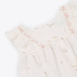Artesanía Granlei-فستان تول عاجي ووردي بنقاط للبنات | Childrensalon Outlet