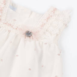 Artesanía Granlei-فستان تول عاجي ووردي بنقاط للبنات | Childrensalon Outlet