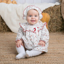 Artesanía Granlei-Girls Ivory & Red Dress Set | Childrensalon Outlet