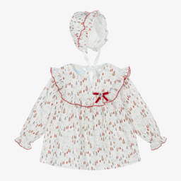 Artesanía Granlei-Girls Ivory & Red Dress Set | Childrensalon Outlet