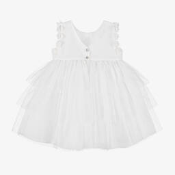 Artesanía Granlei-Girls Ivory Ruffle Tulle Dress | Childrensalon Outlet