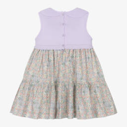 Artesanía Granlei-فستان محبوك باللون الخزامى للبنات مع نقوش زهرية | Childrensalon Outlet