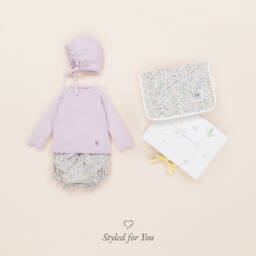 Artesanía Granlei-Girls Lilac Knit Bonnet | Childrensalon Outlet
