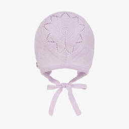 Artesanía Granlei-Girls Lilac Knit Bonnet | Childrensalon Outlet