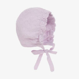 Artesanía Granlei-Girls Lilac Knit Bonnet | Childrensalon Outlet