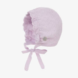 Artesanía Granlei-Girls Lilac Knit Bonnet | Childrensalon Outlet